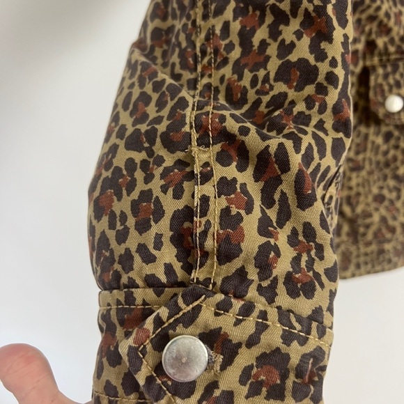 Marissa Webb Ellery Khaki Leopard Print Cotton Canvas Quilted Utility Jacket - Picture 16 of 16